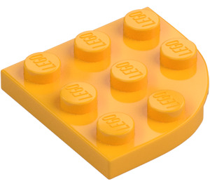 LEGO Klar Ljus Orange Platta 3 x 3 Runda Hörn (30357)