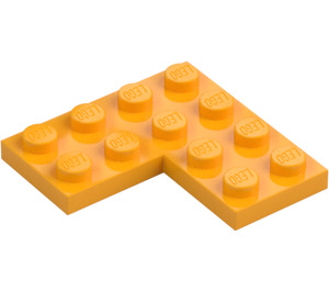 LEGO Klar Ljus Orange Platta 4 x 4 Hörn (2639)