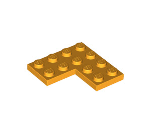 LEGO Orange clair brillant assiette 4 x 4 Coin (2639)