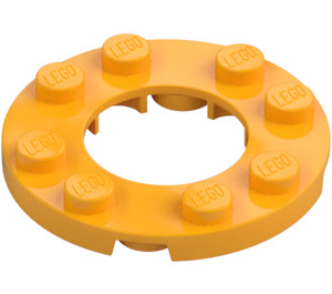 LEGO Bright Light Orange Plate 4 x 4 Round with Cutout (11833 / 28620)