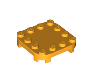 LEGO Helder Lichtoranje Plaat 4 x 4 x 0.7 met Afgeronde hoeken en Empty Middle (66792)