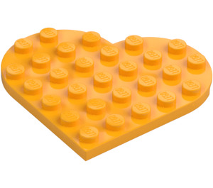 LEGO Klar Ljus Orange Platta 6 x 6 Runda Hjärta (46342)