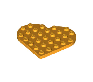 LEGO Orange clair brillant assiette 6 x 6 Rond Cœur (46342)