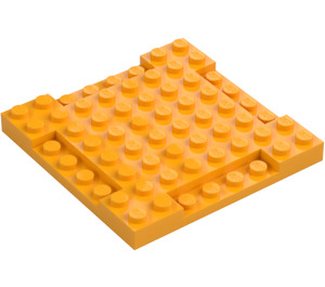 LEGO Bright Light Orange Plate 8 x 8 x 0.7 with Cutouts (2628)