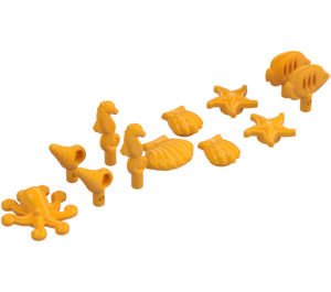 LEGO Bright Light Orange Sea Shells and Sea Creatures Acessory Pack (49595)