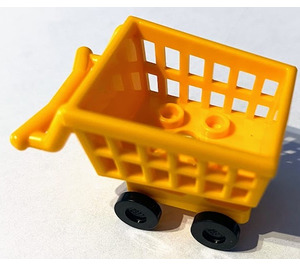 LEGO Bright Light Orange Shopping Cart with Black Wheels