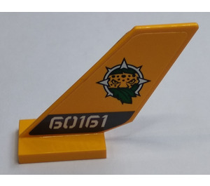 LEGO Bright Light Orange Shuttle Tail 2 x 6 x 4 with Leopard Head, Leaves and White '60161' Pattern on Both Sides  Sticker (6239)