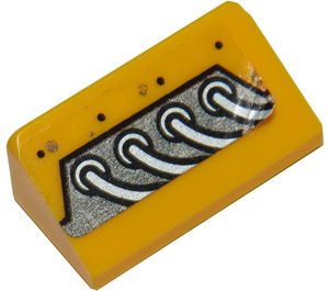 LEGO Orange clair brillant Pente 1 x 2 (31°) avec 4 Argent Cables (La gauche Côté) Autocollant (85984)