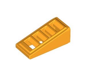 LEGO Bright Light Orange Slope 1 x 2 x 0.7 (18°) with Grille (61409)