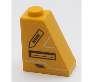 LEGO Bright Light Orange Slope 1 x 2 x 2 (65°) with 'RESCUE' Sticker (60481)
