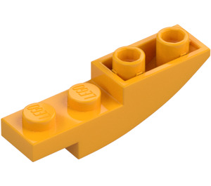 LEGO Klar Ljus Orange Backe 1 x 4 Böjd Omvänd (13547)