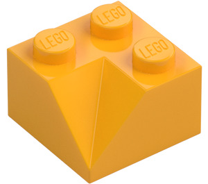 LEGO Klar lys oransje Skråning 2 x 2 (45°) med Dobbel Concave (Ru overflate) (3046 / 4723)