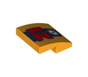 LEGO Bright Light Orange Slope 2 x 2 Curved with "21" (15068 / 105276)