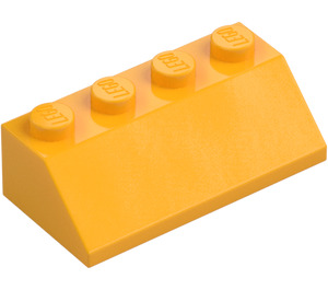 LEGO Helder lichtoranje Helling 2 x 4 (45°) met glad oppervlak (3037)