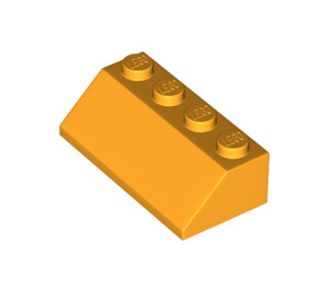 LEGO Bright Light Orange Slope 2 x 4 (45°) with Smooth Surface (3037)