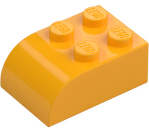 LEGO Klar lys oransje Skråning Kloss 2 x 3 med Buet topp (6215)