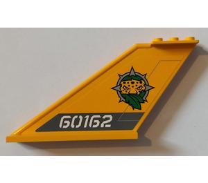 LEGO Bright Light Orange Tail 12 x 2 x 5 with Jungle Logo and '60162' (Both Sides) Sticker (18988)