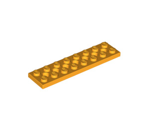 LEGO Orange clair brillant Technic assiette 2 x 8 avec des trous (3738)