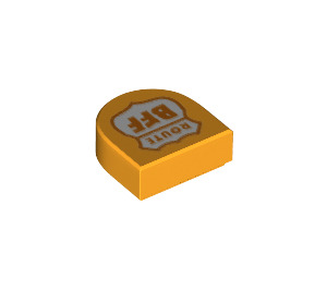 LEGO Arancione chiaro brillante Piastrella 1 x 1 Metà Ovale con Route BFF Symbol (24246 / 69456)