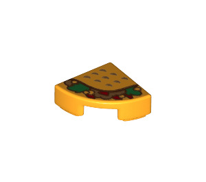 LEGO Klar Ljus Orange Bricka 1 x 1 Fjärdedel Cirkel med Taco (25269 / 36920)