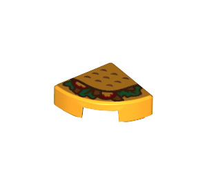 LEGO Klar lys oransje Tile 1 x 1 Fjerdedel Sirkel med Taco (25269 / 80059)