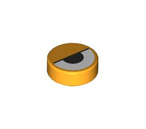 LEGO Bright Light Orange Tile 1 x 1 Round with Eye with Half Shut Eyelid (104217 / 104225)