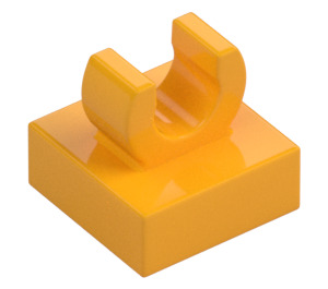 LEGO Klar Ljus Orange Bricka 1 x 1 med fäste (Höjt "C") (15712 / 44842)