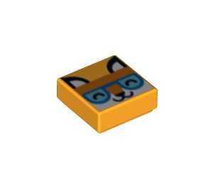 LEGO Bright Light Orange Tile 1 x 1 with Fox Face with Groove (3070 / 69454)