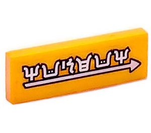 LEGO Bright Light Orange Tile 1 x 3 with Museum (Ninjago Language) Sticker (63864)