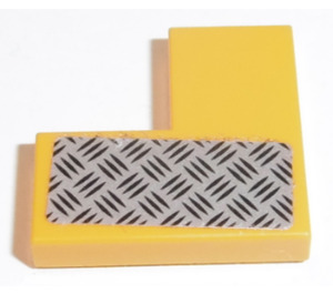 LEGO Bright Light Orange Tile 2 x 2 Corner with Tread Plate (Left) Sticker (14719)