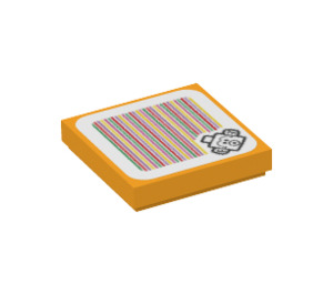 LEGO Helles Licht Orange Fliese 2 x 2 mit Eap Cheep Scanner Code mit Nut (3068 / 69477)