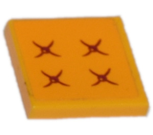LEGO Orange clair brillant Tuile 2 x 2 avec Pillow Autocollant avec rainure (3068)