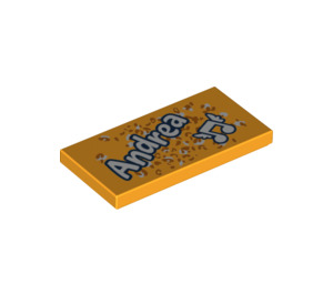 LEGO Orange clair brillant Tuile 2 x 4 avec 'Andrea' et Music Notes (44894 / 87079)