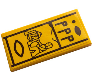 LEGO Orange clair brillant Tuile 2 x 4 avec Hieroglyphs, Droids Autocollant (87079)