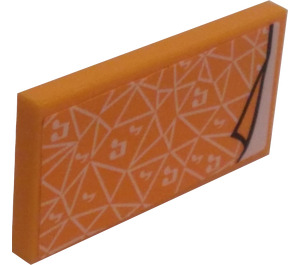 LEGO Orange clair brillant Tuile 2 x 4 avec Music Notes Blanket Autocollant (87079)