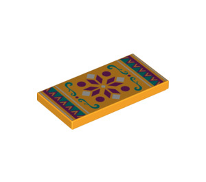 LEGO Bright Light Orange Tile 2 x 4 with Rug (65493 / 87079)