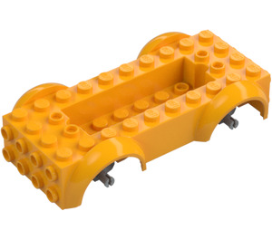 LEGO Bright Light Orange Vehicle Base with Medium Stone Gray Wheel Holders (103961)