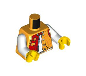 LEGO Bright Light Orange Vest Torso with White Arms, Red Right Side and Fruits (973 / 76382)