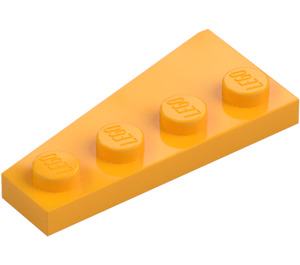 LEGO Lysorange Kile Plade 2 x 4 Vinge Højre (41769)