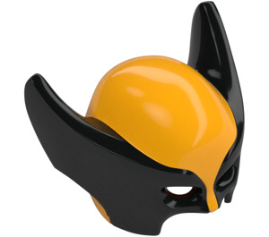 LEGO Klar Ljus Orange Wolverine Mask med Svart Pointed Sidor (17117 / 104639)