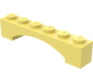 LEGO Klar Ljusgul Båge 1 x 6 Upphöjd båge (92950)