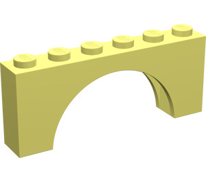 LEGO Jaune clair brillant Arche
 1 x 6 x 2 Dessus épais et dessous renforcé (3307)