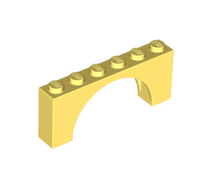 LEGO Giallo chiaro brillante Arco 1 x 6 x 2 Superficie superiore sottile senza rinforzo inferiore (12939)