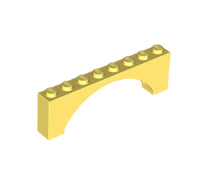 LEGO Bright Light Yellow Arch 1 x 8 x 2 Raised, Thin Top without Reinforced Underside (16577 / 40296)