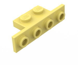 LEGO Jasny Jasnożółty Nawias 1 x 2 - 1 x 4 z kwadratowymi narożnikami (2436)