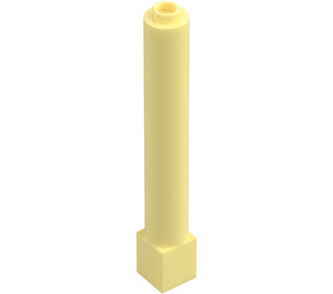 LEGO Helder lichtgeel Steen 1 x 1 x 6 Rond met Vierkant Basis (43888)