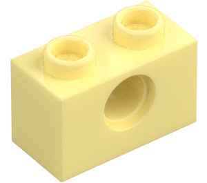 LEGO Klar Ljusgul Kloss 1 x 2 med Hål (3700)