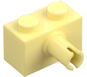 LEGO Amarillo claro brillante Ladrillo 1 x 2 con Pin con sujeción de espiga inferior (44865)