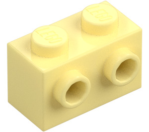 LEGO Klar lys gul Kloss 1 x 2 med Knotter på En Side (11211)