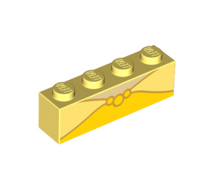 LEGO Jaune clair brillant Brique 1 x 4 avec Belle's dress Haut (3010 / 33607)